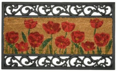 Poppy Design Coir and Rubber Doormat - 75cmx45cm.